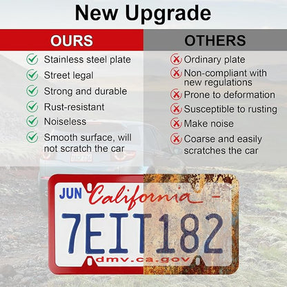 LivTee 4 Holes Stainless Steel License Plate Frames, Automotive Exterior - Image 6