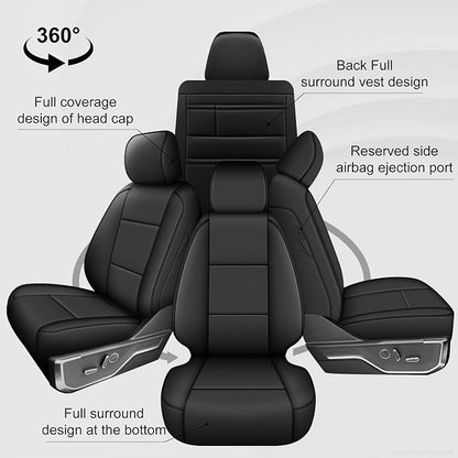AOMSAZTO Front Seat Covers for Ford F150 XL XLT: 2015-2024 SuperCrew & F250 - Image 5