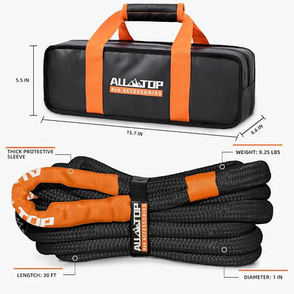 ALL-TOP Kinetic Recovery Rope Kit w/ 2 Soft Shackles, 1in x 20ft, Heavy Duty - Image 6