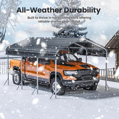 10x15' Heavy Duty Metal Carport – Sturdy Structure, All-Weather Protection - Image 6