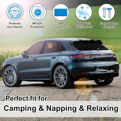 TINGLU Window Shades for Porsche Macan 2014-2024 Accessories Car Side Full - Image 6