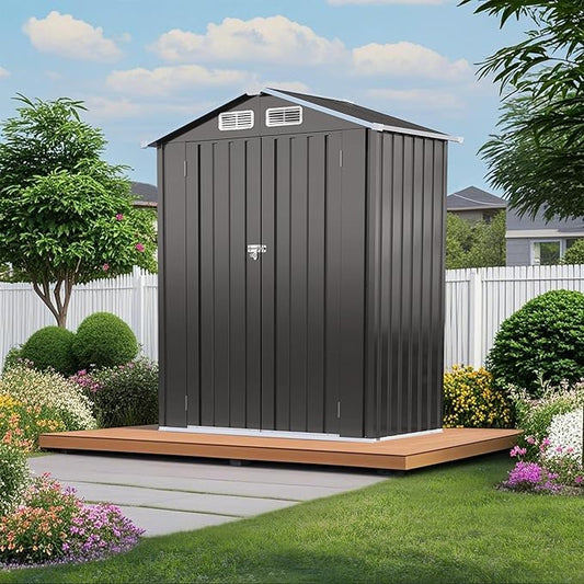 IKERY 5X3 FT Metal Outdoor Storage Shed, Tool Shed by IKERY