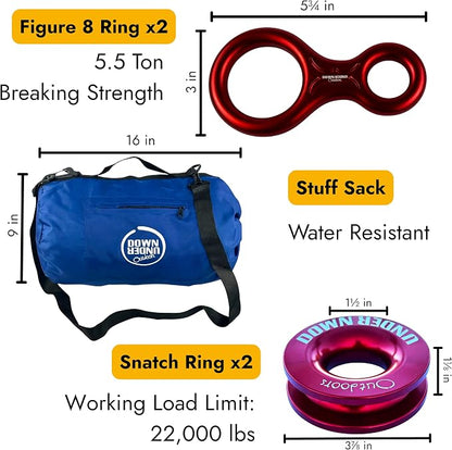 DOWN UNDER OUTDOORS Game/Log/4x4 Recovery Kit, Deer Drag, 650 ft of 9/32” Winch - Image 4