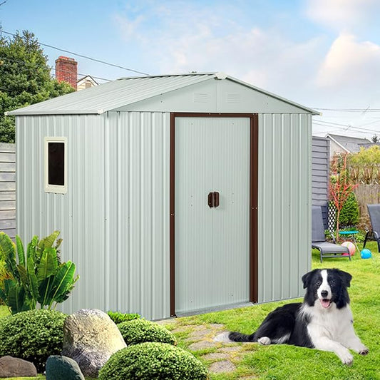 4x8 FT Outdoor Storage Shed, Metal Garden Shed by BNSPLY