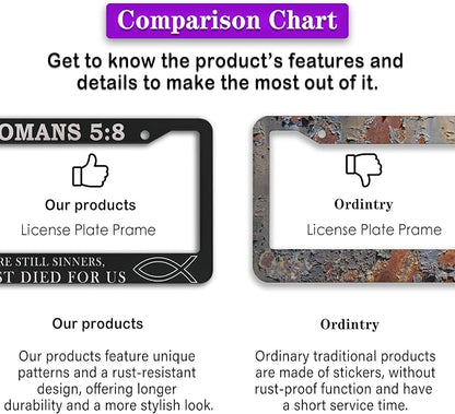 License Plate Frames Black and White License Plate Frame Jesus Bible Verses - Image 6