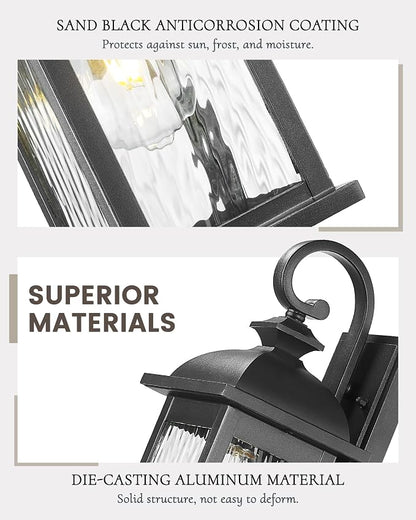 FEMILA 2 Packs Outdoor Waterproof Wall Lights Fixture, Anti-Rust Matte Black - Image 5