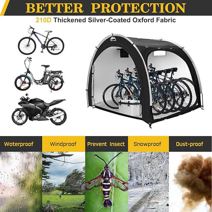 Happy Travel Bike Storage Shed Tent, Outdoor Portable Bicycle Storage Sheds - Image 4