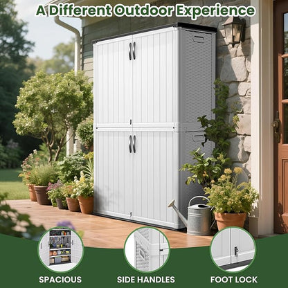 Greesum Outdoor Storage Cabinet Without Shelves, 45 cu.ft Outdoor Waterproof - Image 4