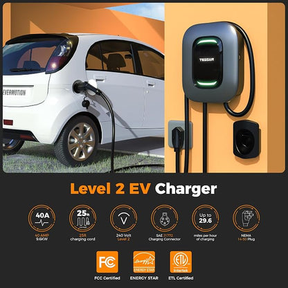 EV Charger Level 2, TESSAN 40A/240V Electric Vehicle Fast Charging Station - Image 3