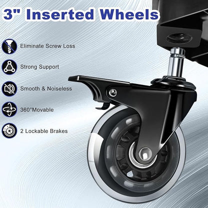 Rolling Shop Stool with Wheels, Garage Mechanic Shop Chair with Handle Backrest - Image 6