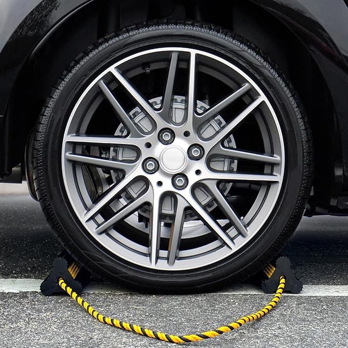 Heavy Duty Rubber Wheel Chocks, 2 Pair, Non-Slip Tire Stopper Blocks - Image 4