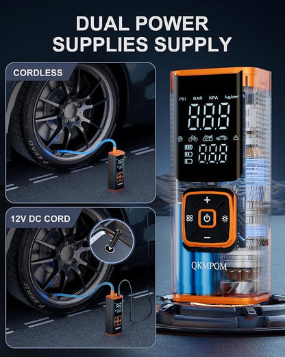 Tire Inflator Portable Air Compressor, 6X Faster 180 PSI Cordless Air Compressor - Image 4