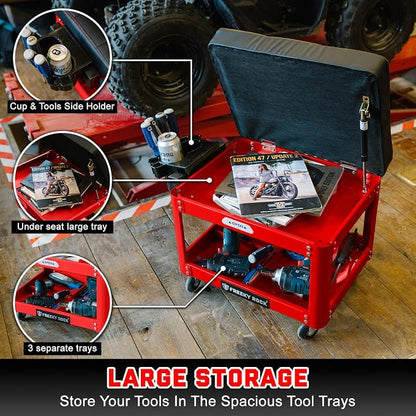 Rolling Mechanic Shop Stool - Image 5