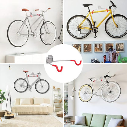 Bike Wall Mount Hangers，EVA Foam Padded Bicycle Hooks-Flip-Up Garage Bicycle - Image 3