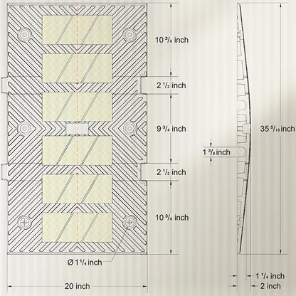 35" inch Width Speed Humps Rubber Speed Bumps - Image 2