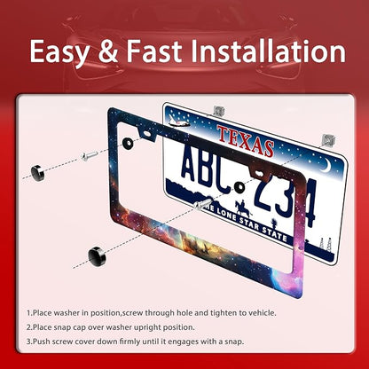 Beautiful Galaxy License Plate Frame Funny Universe License Plate Frames - Image 3