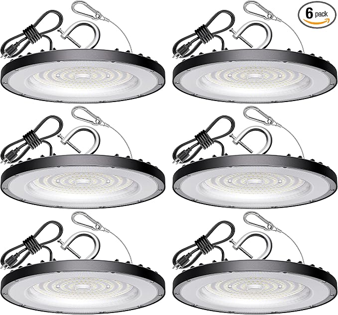 6 Pack UFO Led High Bay Light 150W, 5000K High Bay Led Lights by Yihuven