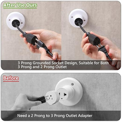 Feekoon 1 Pack 3 Outlet Light Socket Adapter, Convert E26/E27 Bulb Socket to 3 - Image 4