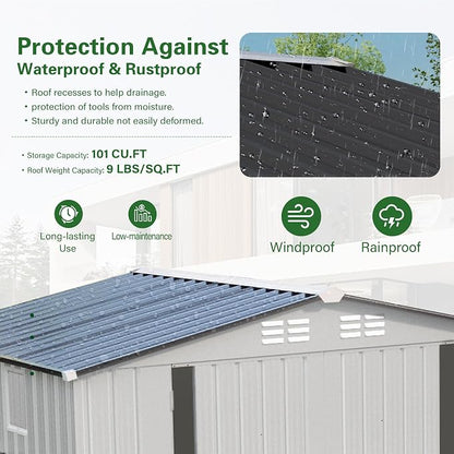 ARMSET 6x3.5 FT Metal Outdoor Storage Shed - Image 5