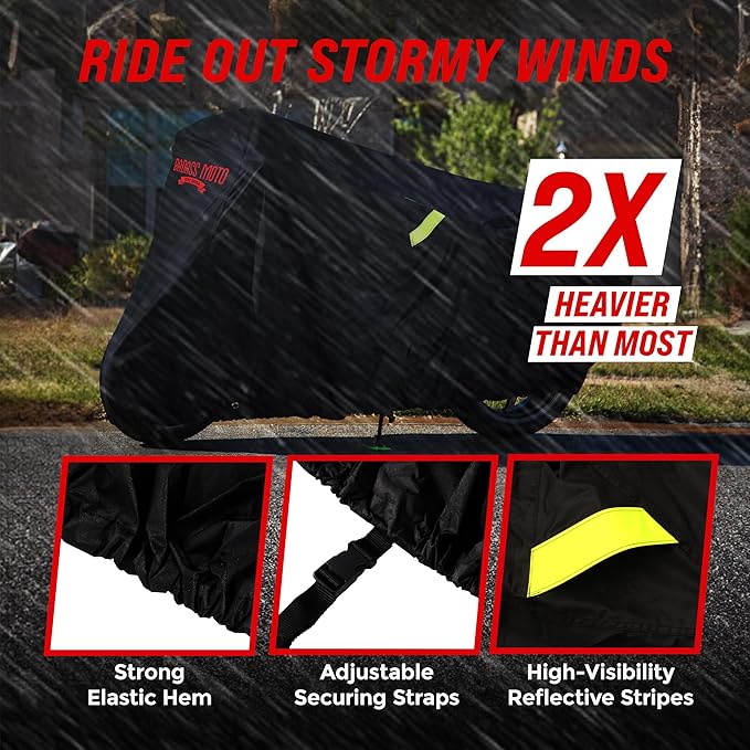 Badass Moto - Extra Large Motorcycle Cover Waterproof Outdoor, Heavy Duty - Image 4