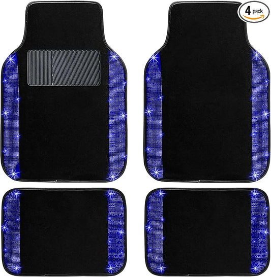 NBTEPEM Blue Bling Car Floor Mats Full Set, Universal Fit Most Cars by NBTEPEM
