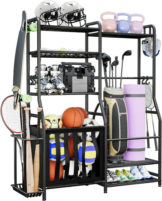 Garage Sports Equipment Organizer, Golf Bag Storage Rack, Heavy Duty Ball Holder by Faesun