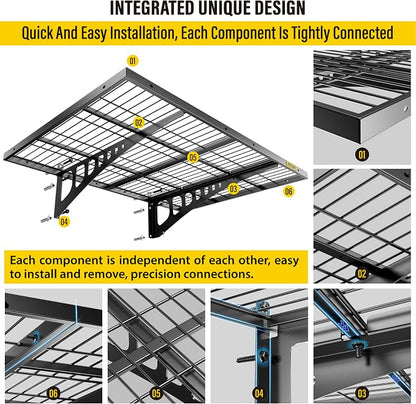 2x3ft 4Pack Wire Shelving Unit Heavy Duty Garage Storage Shelves Wall Mounted - Image 5