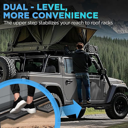 Running Boards Compatible with 2007-2018 Jeep Wrangle JK 4 Doors, Carbon Steel - Image 6