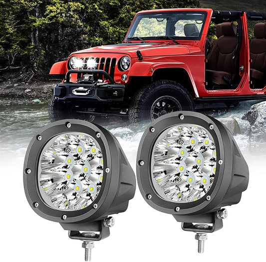 YCHOW-TECH 2PCS 4 Inch LED Fog Lights 90W White Round Offroad Light Bar Flood by YCHOW-TECH