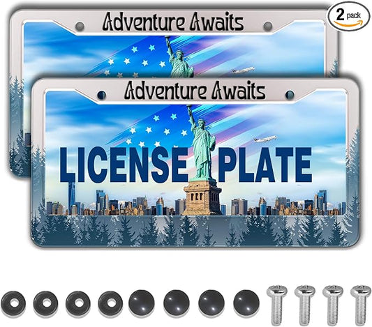 License Plate Frames for Women Multicolor License Plate Cover for Men Misty by Unknown