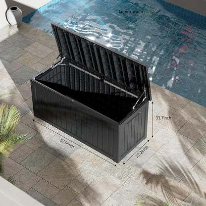 270 Gallon Lockable Resin Deck Box, Waterproof & UV-Resistant Outdoor Storage - Image 4