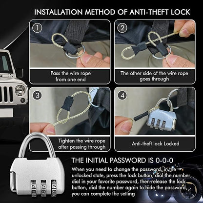 for 1987-2006 Jeep Wrangler 2 Doors 420D Cover Outdoor Waterproof UV Protection - Image 6