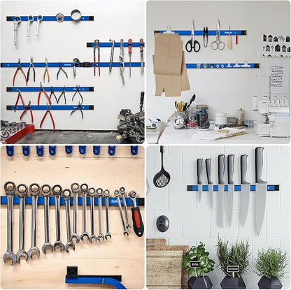 6 Pieces 18" Magnetic Tool Holder Strip, Metal Tool Organizer Rack - Image 6