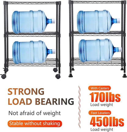 BestOffice 3-Tier Adjustable Wire Shelving Storage Shelves Heavy Duty Shelving - Image 6