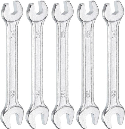 HARFINGTON 5pcs Double Open End Wrench 6mm x 8mm Metric 15 Degree Offset Angle by HARFINGTON