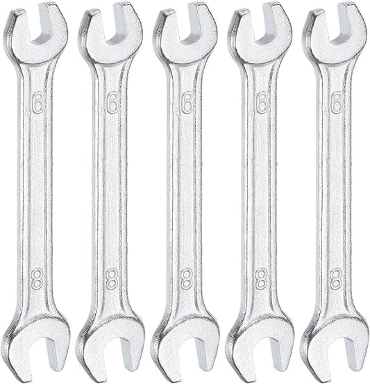 HARFINGTON 5pcs Double Open End Wrench 6mm x 8mm Metric 15 Degree Offset Angle by HARFINGTON