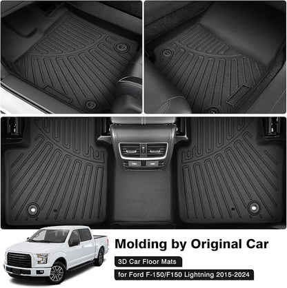 Powerty Floor Mats for 2015-2025 Ford F-150 SuperCrew/F150 Lightning - Image 2