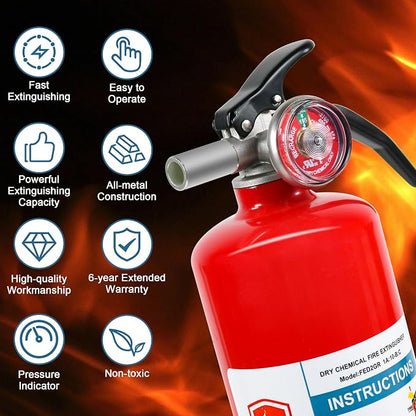 1 Pack Dry Chemical Fire Extinguisher 2.5 lb ABC, Boat Use, 1A:10B:C Rating - Image 4