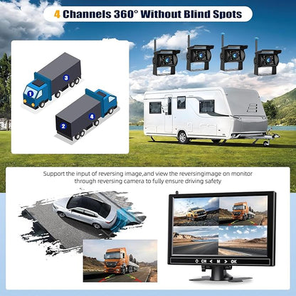 1080P Wireless RV Backup Camera System, 9 Inch Reverse Camera Monitor - Image 7