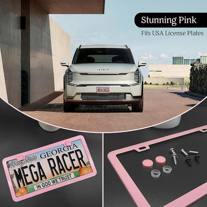 Premium Princess Pink License Plate Frame – 1 Pack, Rust-Free Stainless Steel - Image 8