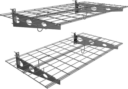 EVERHANGER Wall Mounted Garage Wall Shelves, 2 x 4 ft Metal Storage Shelves by EVERHANGER