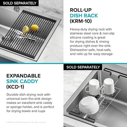 KRAUS Fairlane 33-inch Drop In/Top Mount Single Bowl 18-Gauge Stainless Steel - Image 2