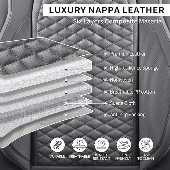2 Packs Car Seat Covers Leather Car Seat Covers Universal Seat Covers - Image 5