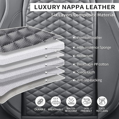 2 Packs Car Seat Covers Leather Car Seat Covers Universal Seat Covers - Image 5