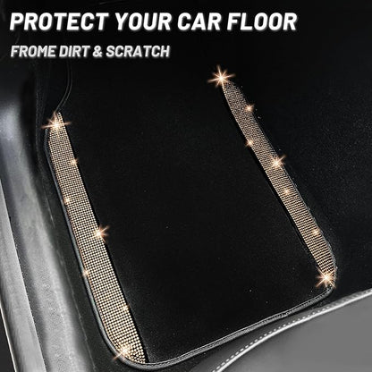 NBTEPEM Gold Bling Car Floor Mats Full Set, Universal Fit Most Cars - Image 8