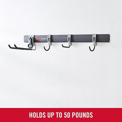 Rubbermaid FastTrack Garage Storage Utility Hooks 5 Piece Black All in One Rail - Image 4