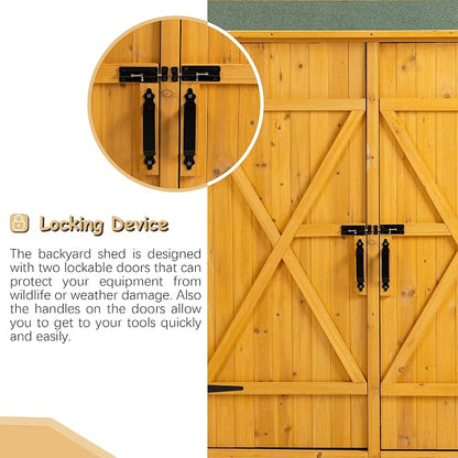 56" L x 19.5" W x 64" H Outdoor Wooden Storage Shed - Image 5