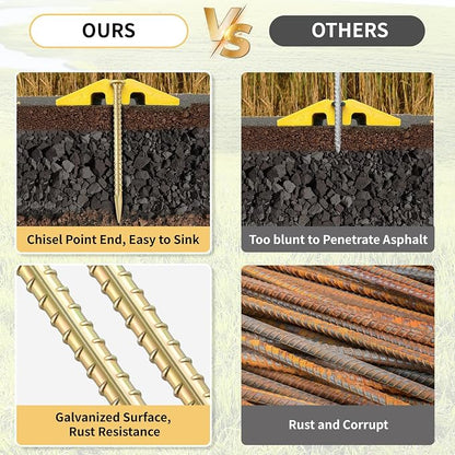 16 Inch Rebar Stakes 1/2 Inch Diameter Galvanized Steel Ground Anchors Heavy - Image 3