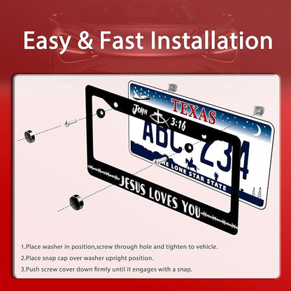 John 3:16 Jesus Loves You License Plate Frame Christian License Plate Frames - Image 3