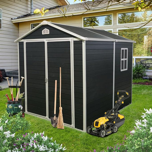 6x8 FT Outdoor Storage Shed, Resin Garden Shed by BNSPLY